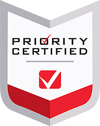 Priority certified shield icon